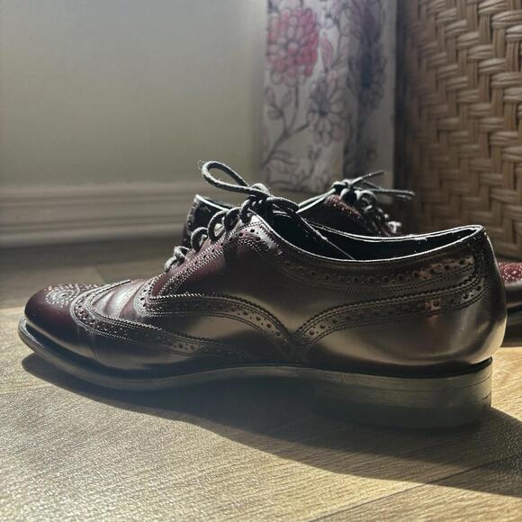 Florsheim Imperial Burgundy Leather Wingtip Sz 9.5 - Picture 5 of 9